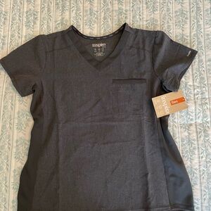 Inspira Gray V-Neck Scrub Top